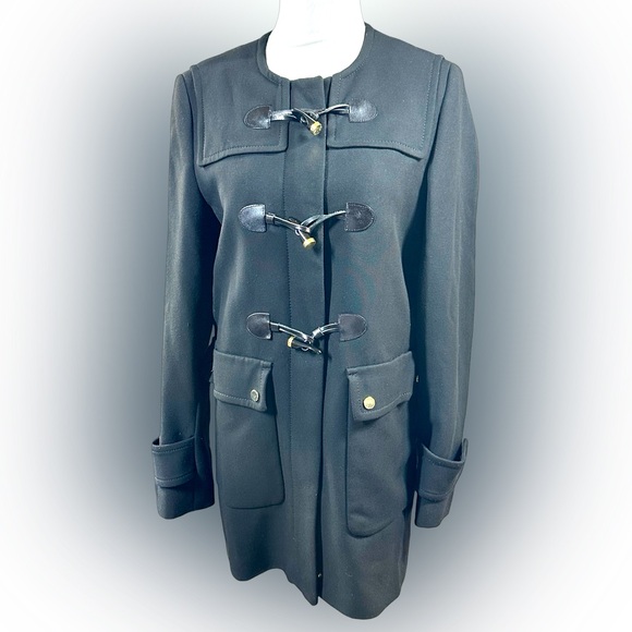 Black Zara Toggle Coat size Medium - Picture 2 of 8